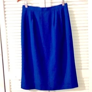 Cobalt Blue Wool Pencil Skirt Size 10